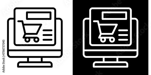 Online Shopping  Icon Set White Style Collection