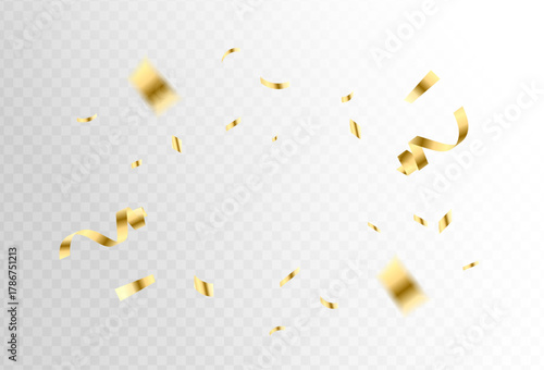 Golden confetti exploding in celebration, perfect for festive events and holiday decorations