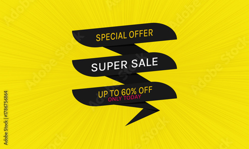special offer super sale banner geometric design vector