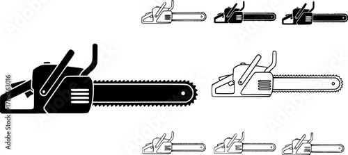 Chainsaw, Chainsaw silhouette, Chain saw icon, Chain saw vector set, Chainsaw illustration, Chainsaw clipart set