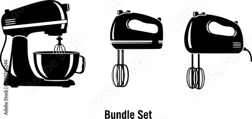 Mixer, Mixer silhouettes, Kitchen mixer silhouette, Stand mixer, Hand mixer, Kitchen electric mixer, Kitchen aid mixer, Mixer icon, Mixer bundle set