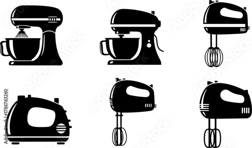 Mixer, Mixer silhouettes, Kitchen mixer silhouette, Stand mixer, Hand mixer, Kitchen electric mixer, Kitchen aid mixer, Mixer icon, Mixer bundle set