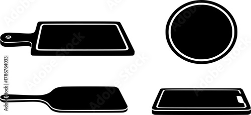 Kitchen cutting boards, Kitchen cutting boards silhouette, Cutting board silhouette, Cutting board, Board silhouette set