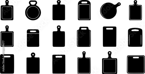Kitchen cutting boards, Kitchen cutting boards silhouette, Cutting board silhouette, Cutting board, Board silhouette set