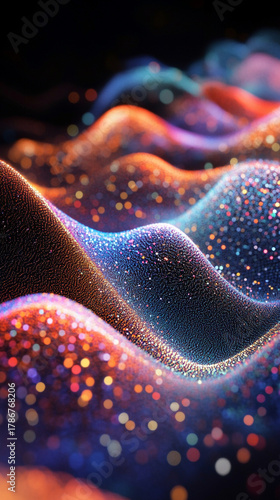 A flowing stream of digital particles forms a dynamic data current, symbolizing information transfer, connectivity, technology, and the abstract energy of modern networks.
