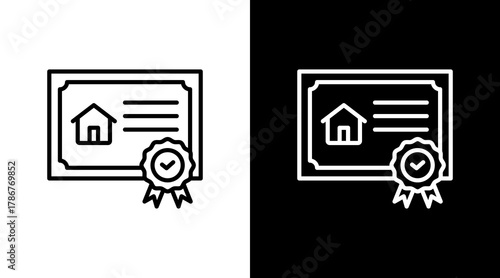 Certificate  White Icon Set Design