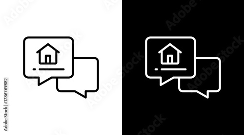Conversation  White Icon Set Design