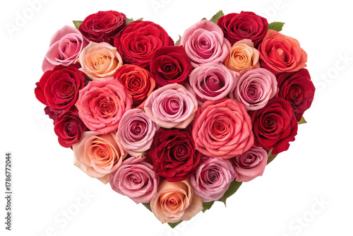  heart of roses isolated on transparent background 