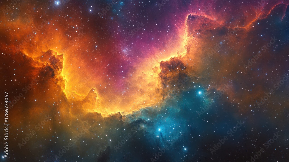 Fototapeta premium Colorful nebulae in deep space (2)