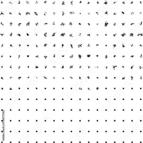 The noisy texture consists partly of jagged spots and partly of rows of dots.