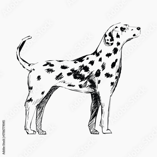 Dalmatian dog animal illustration vector