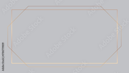 Gold elegant frame desktop wallpaper, rectangle design vector