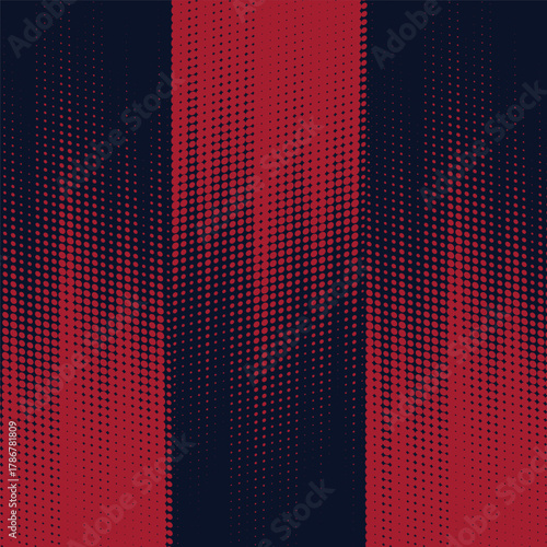 Red halftone dots blue color pattern gradient grunge texture background. Dot pop art comic sport style vector  football, basketball, baseball, tennis, rugby, bicycling background grunge