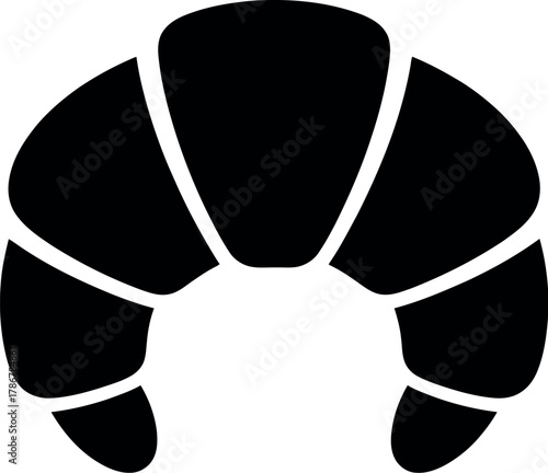Black croissant pastry silhouette baked good breakfast