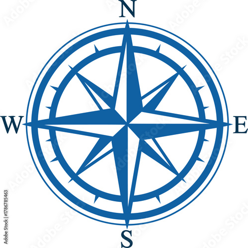 Compass rose vector illustration with north south east and west directions