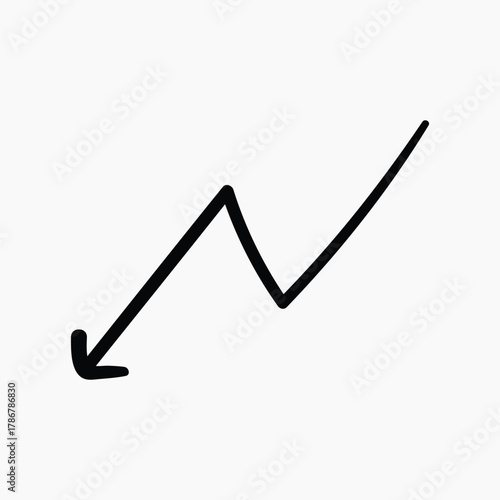 Downward trend line illustration vector