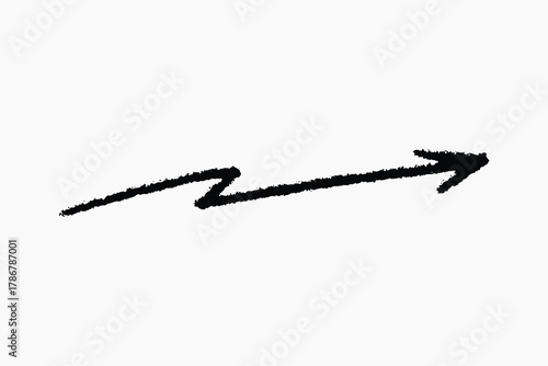 Hand-drawn zigzag arrow illustration vector