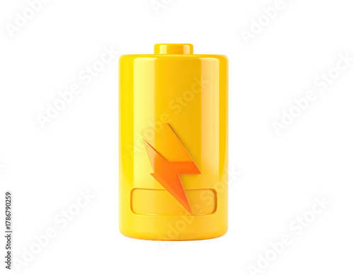 Wallpaper Mural Yellow battery icon with orange lightning bolt on a black background Torontodigital.ca