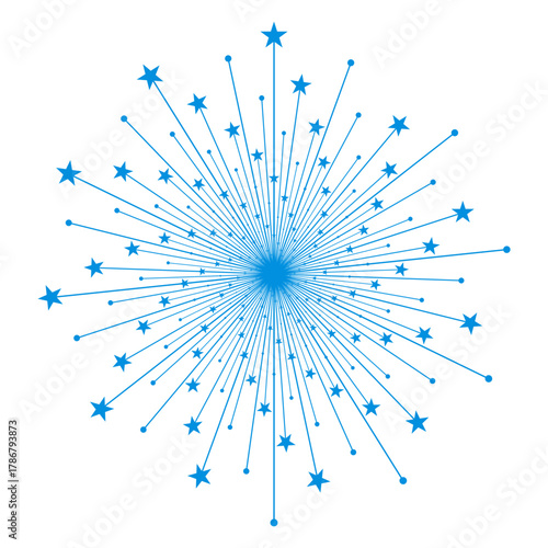 Blue Starburst Vector Background