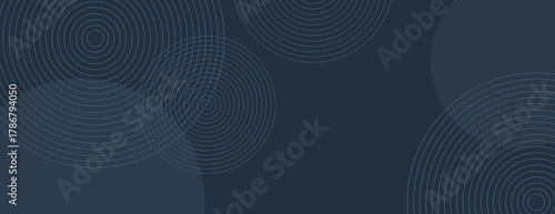 Dark blue background with circular patterns. The background has a smooth texture. Blue color dominates the background design. Circle pattern background vector. Blue background.