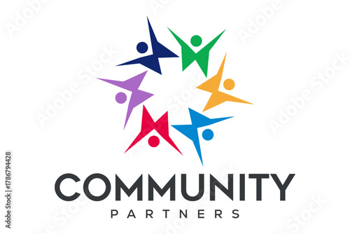 Vibrant Community Partners Logo with Diverse Human Figures.