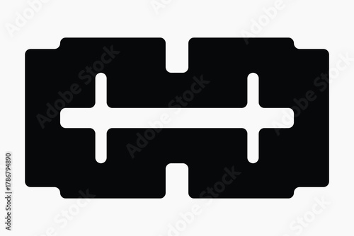 Razor blade shape, flat graphic