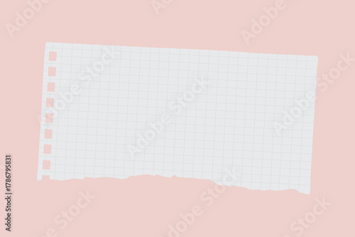 Ripped grid paper collage element vector