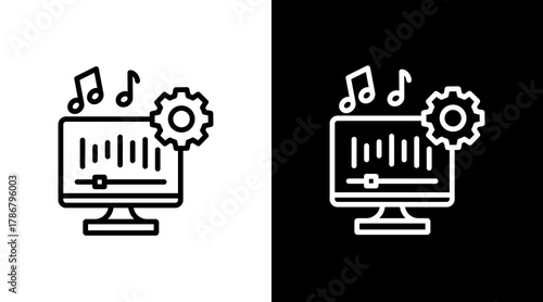 Sound Engineer  White Icon Set Design