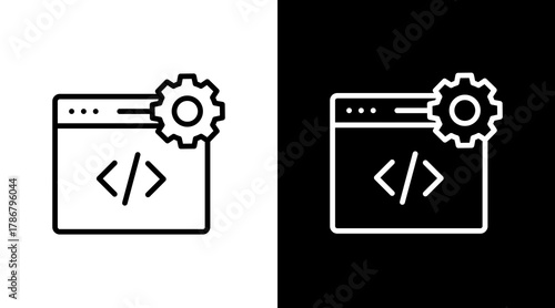Web Developer  White Icon Set Design