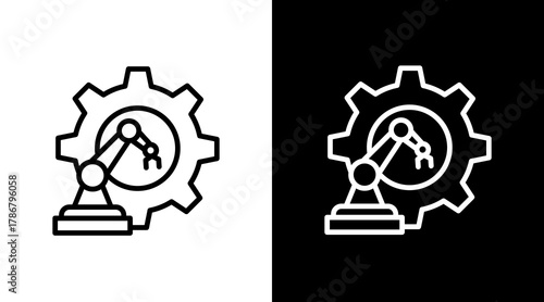 Robotics Engineer  White Icon Set Design