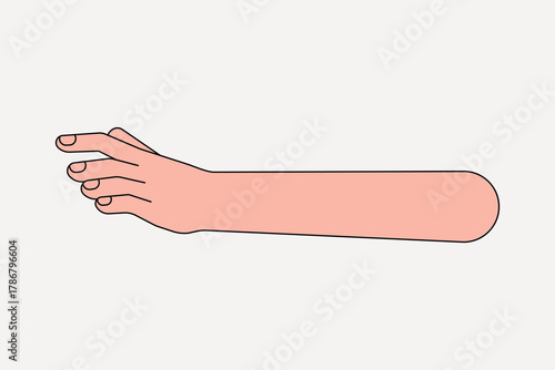 Hand reaching out, gesture collage element vector