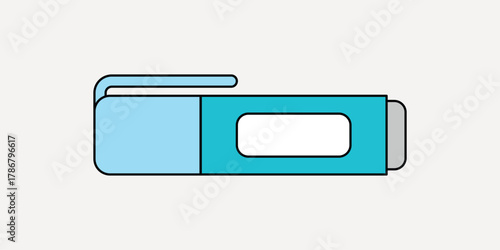 Blue highlighter illustration collage element vector