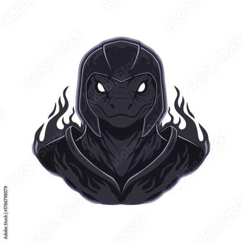 Wajah tengkorak kartun hitam putih lucu dengan desain masker menakutkan dan karakter jahat hallowen