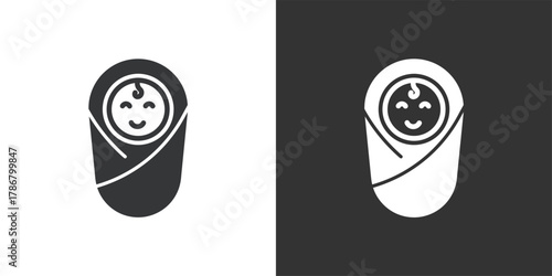 Swaddle baby icon. Solid glyph series icon