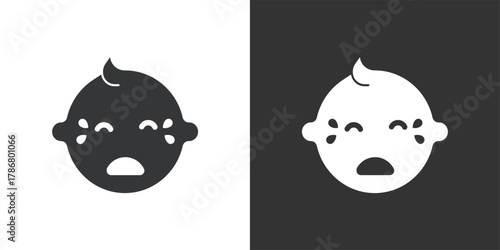 Baby Crying icon. Solid glyph series icon
