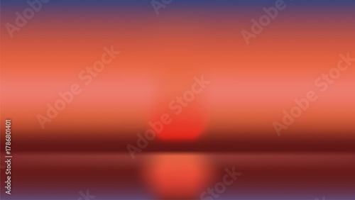 Abstract gradient nature landscape desktop wallpaper vector. Colorful sunset orange sky gradient landscape abstract background. Blurred colorful sunset orange sky desktop wallpaper background vector