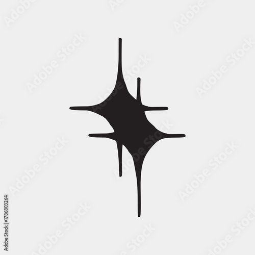 Minimalist starburst line art vector