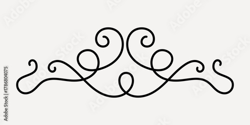 Elegant decorative flourish design, hand drawn vector