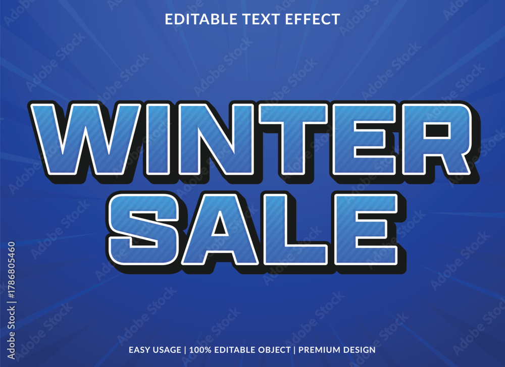 Fototapeta premium winter sale text effect design promotion background element 
