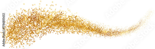 Celestial Golden Starry Frames and Comet Graphic Elements Isolated on White Background for Cosmic Designs, Festive Celebrations, Gold glitter swash shiny  stroke shape, luxury  party element