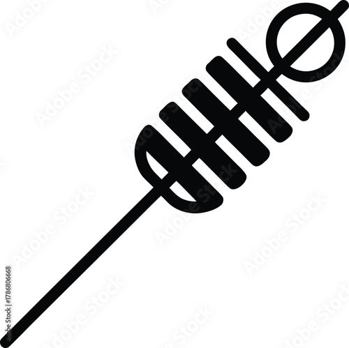 Barbecue skewer icon with food elements