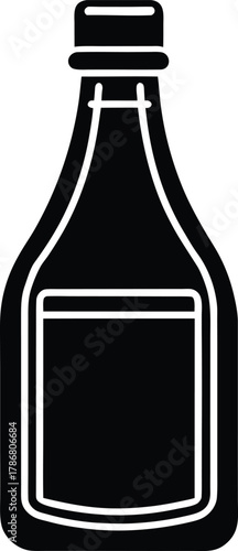 Stylized icon of a barbecue sauce bottle with a classic label design