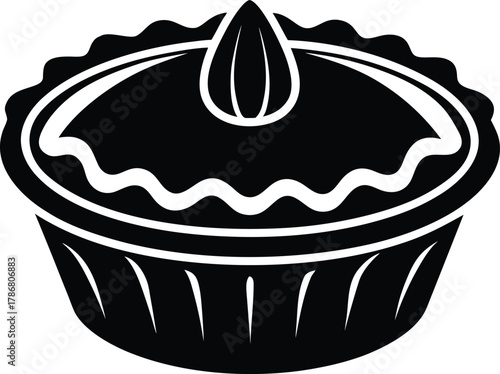 Delicious custard tart icon for food and dessert designs