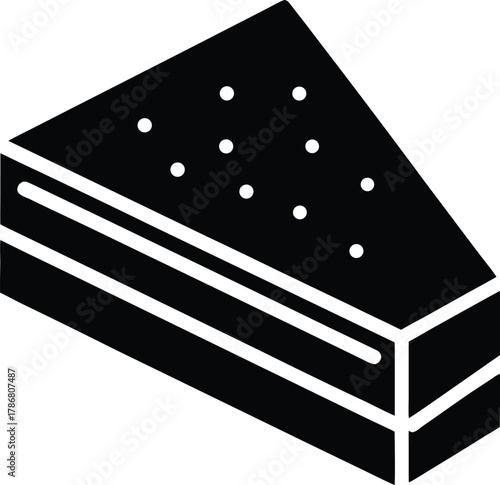 Simple vanilla slice icon design for food and dessert themes