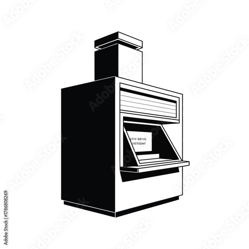 Black and white illustration of a vintage mail drop box