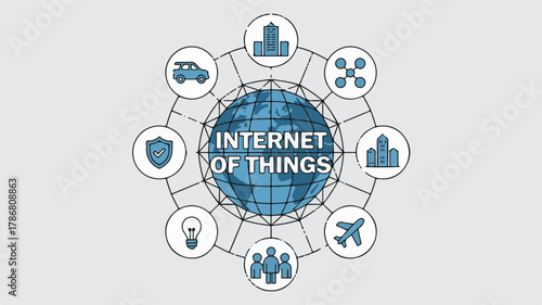 Global network connecting technology and people internet of things connectivity