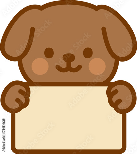 메시지 보드 들고 있는 강아지