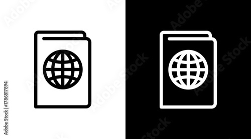 Passport  White Icon Set Design
