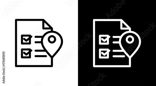 Itinerary  White Icon Set Design