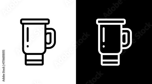 Travel Mug  White Icon Set Design